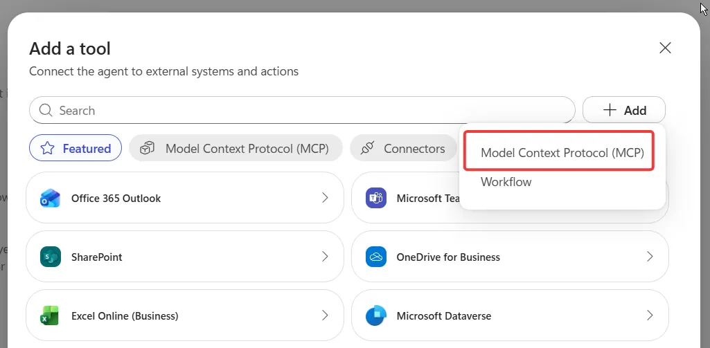 Adding a Model Context Protocol tool
