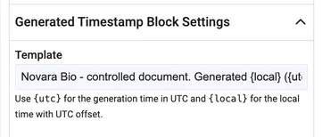 Generated Timestamp settings